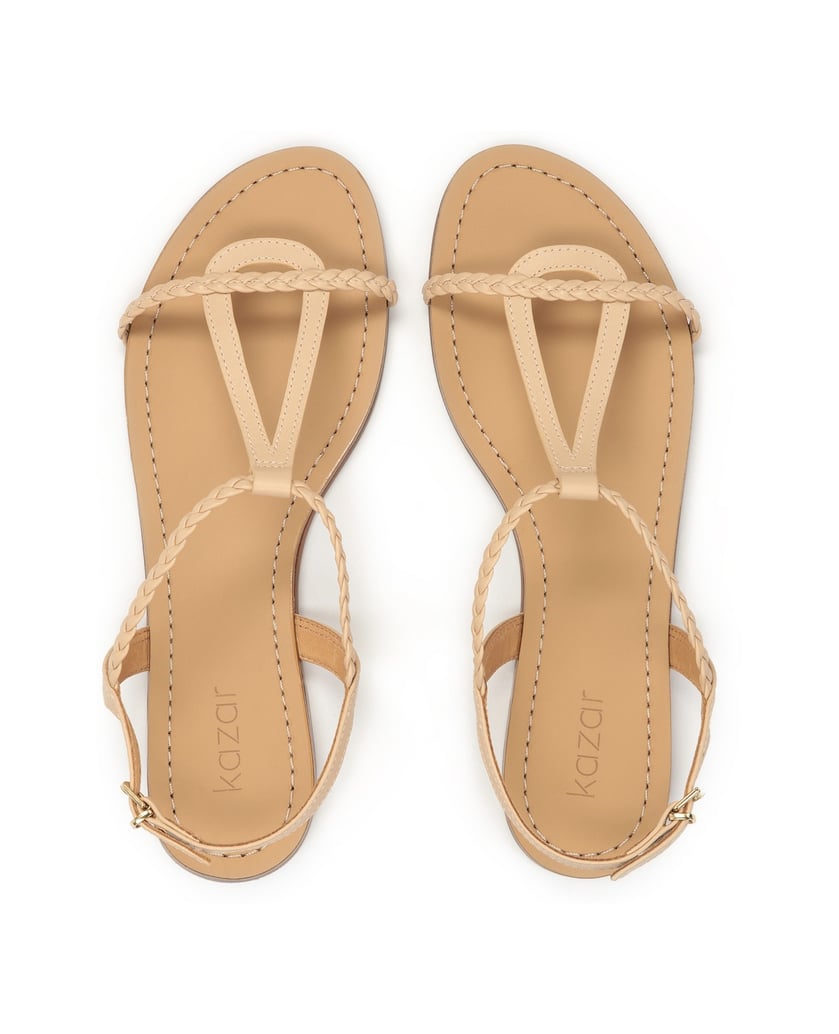Kazar-Beigefarbene-Sandalen-mit-geflochtenem-R-beige