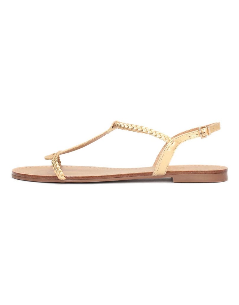 Kazar-Goldfarbene-Sandalen-mit-flacher-Sohle-gold