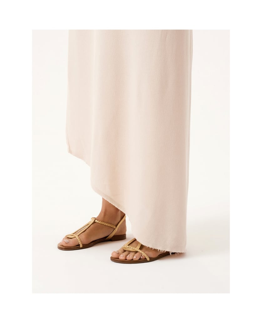 Kazar-Goldfarbene-Sandalen-mit-flacher-Sohle-gold