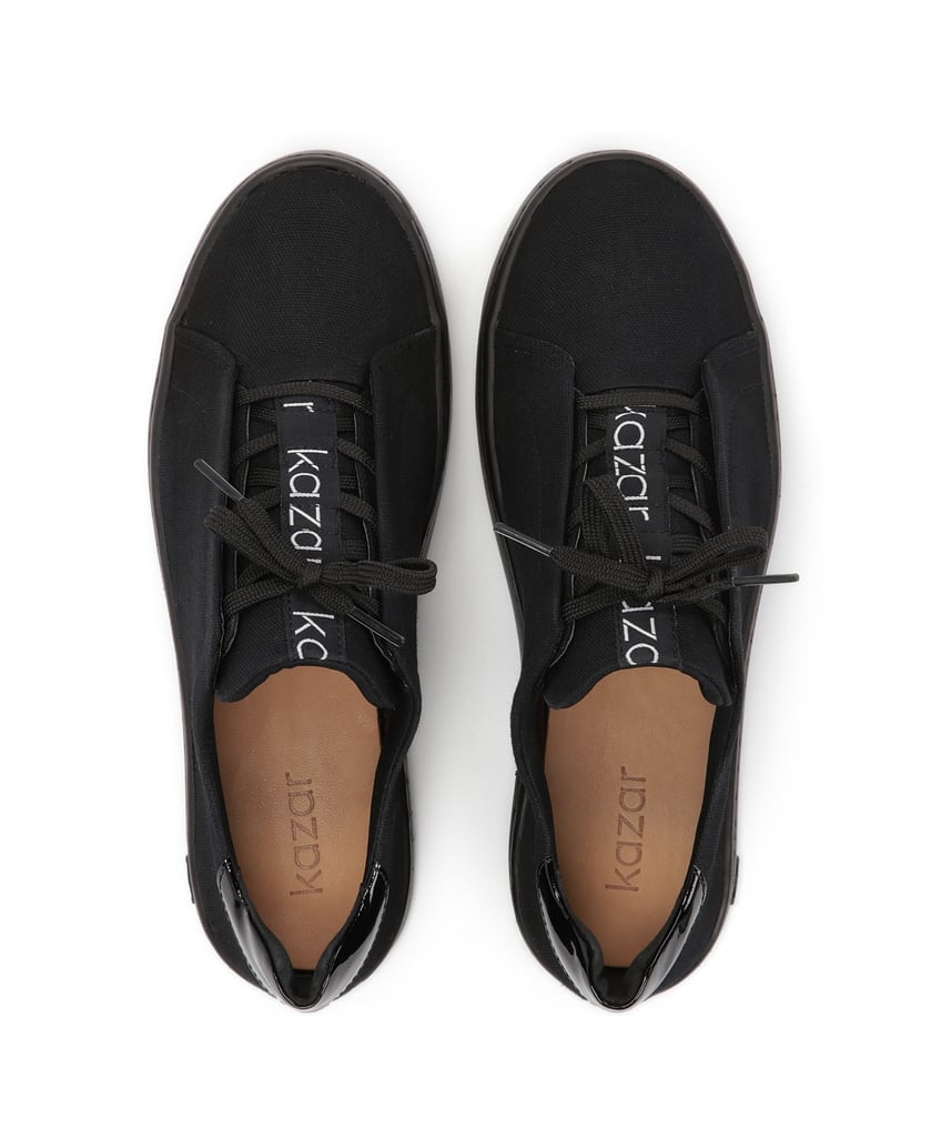 Kazar-Ladies’-black-sneakers-with-attractive-lacing-černá