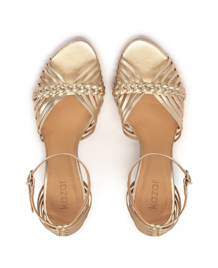 Kazar-Goldene-Sandalen-mit-geflochtenen-Riemen-gold