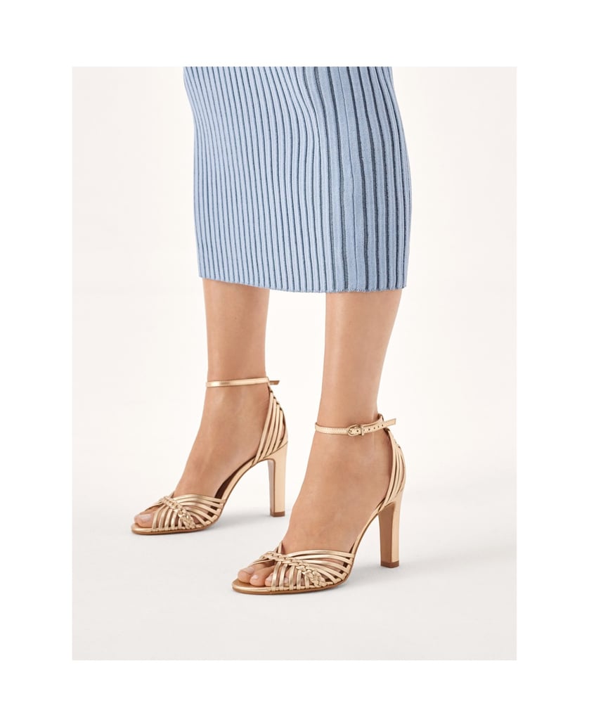 Kazar-Goldene-Sandalen-mit-geflochtenen-Riemen-gold