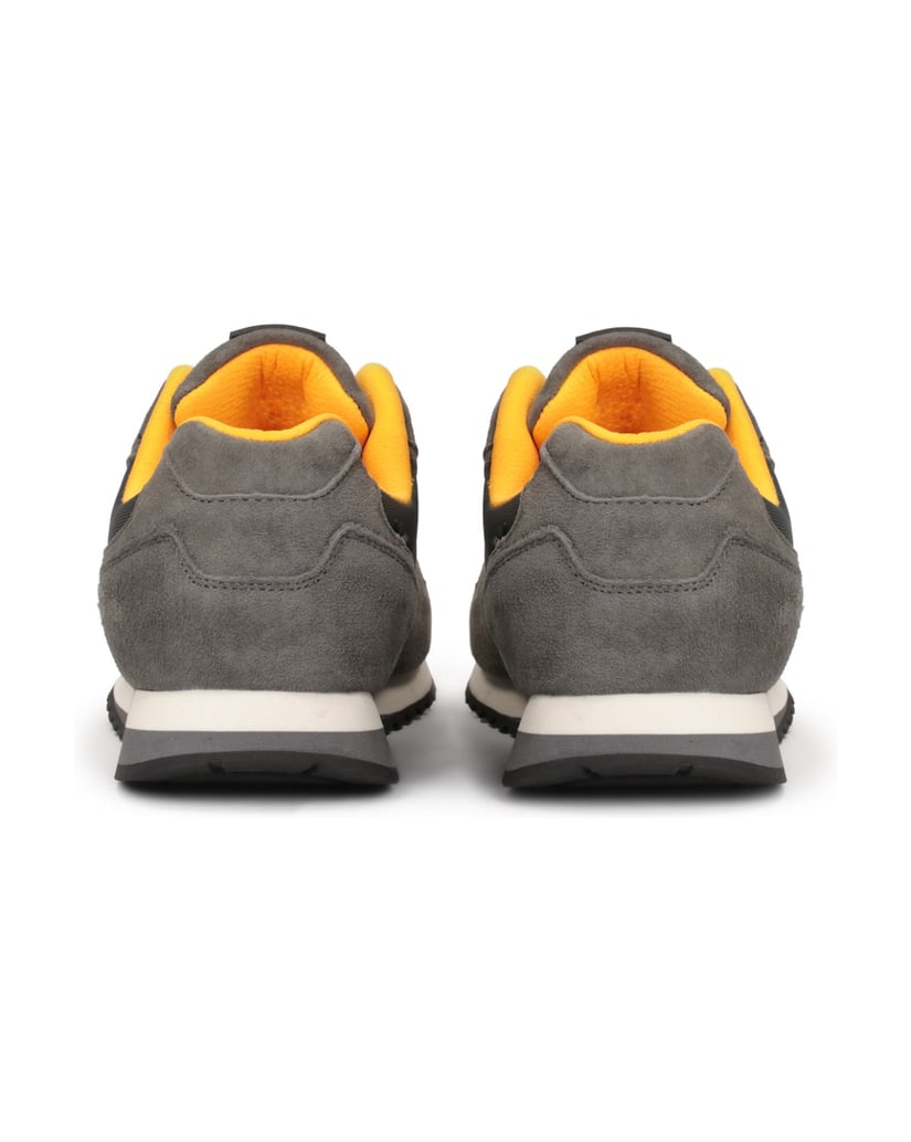 Kazar-Graue-Wildleder-Sneakers-mit-gelben-Elem-grau