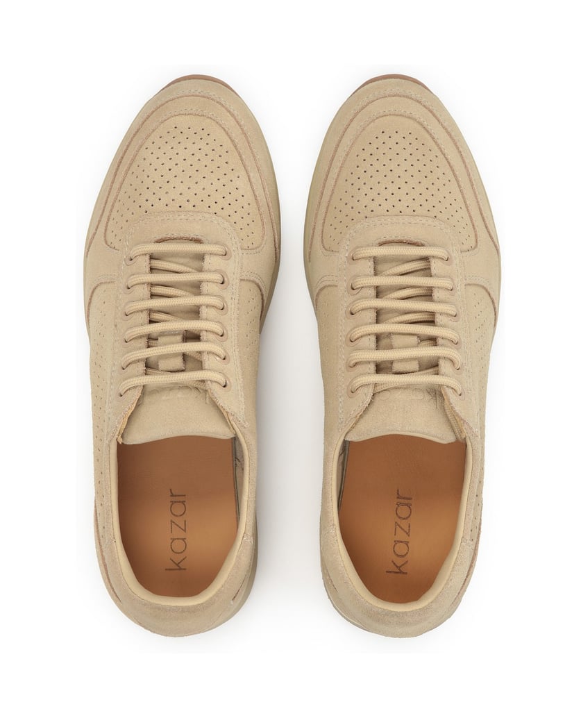 Kazar-Beige-perforated-suede-sneakers-béžová