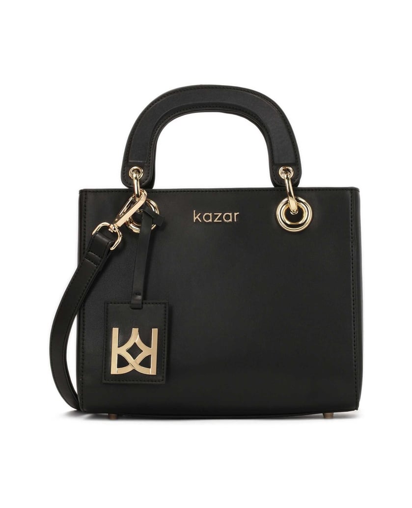 Kazar-Elegante-schwarze-Tasche-mit-Henkeln-und-schwarz