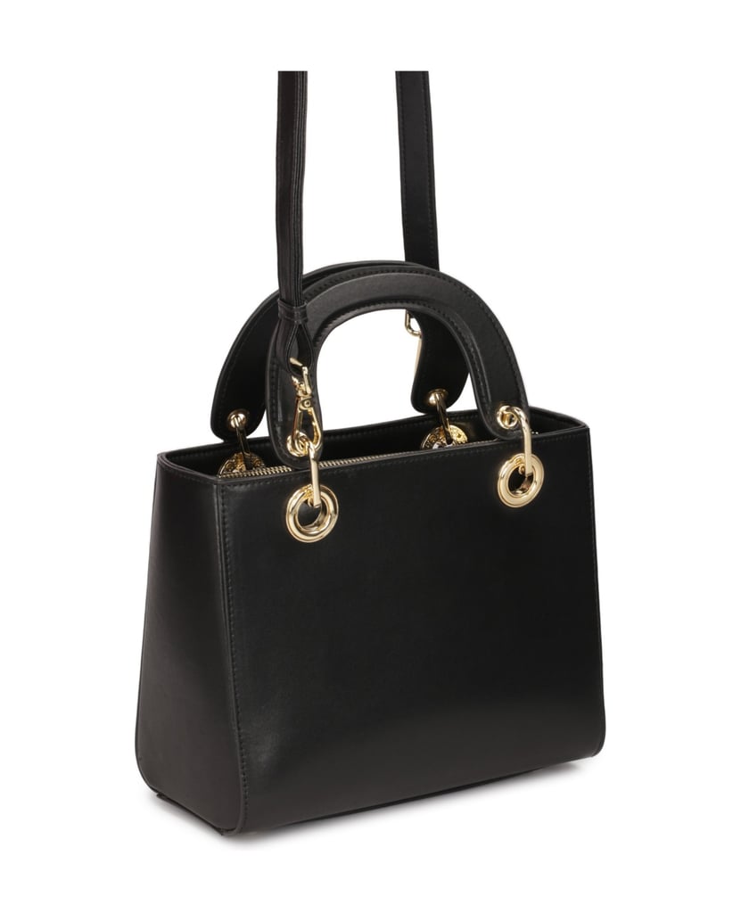 Kazar-Elegante-schwarze-Tasche-mit-Henkeln-und-schwarz