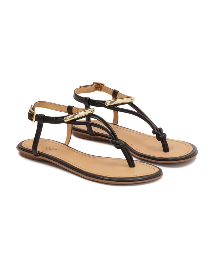 Kazar-Flache-Flip-Flop-Sandalen-mit-Metallverzierung-schwarz