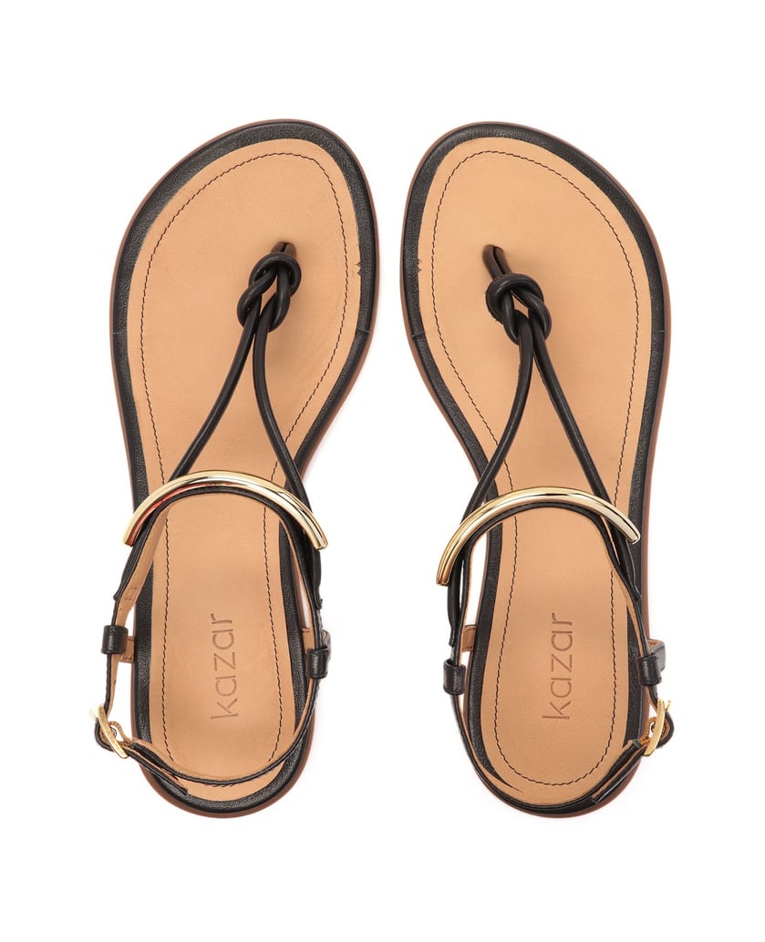 Kazar-Flache-Flip-Flop-Sandalen-mit-Metallverzierung-schwarz