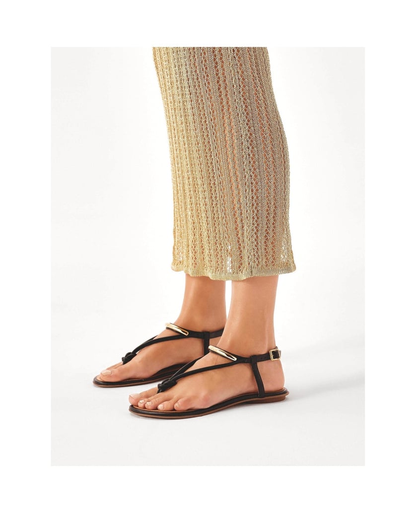 Kazar-Flache-Flip-Flop-Sandalen-mit-Metallverzierung-schwarz