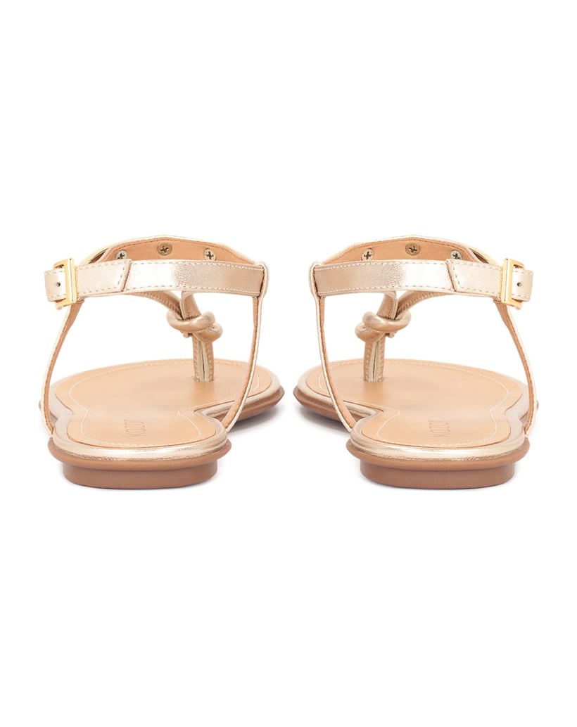 Kazar-Flache-Sandalen-aus-Leder-gold