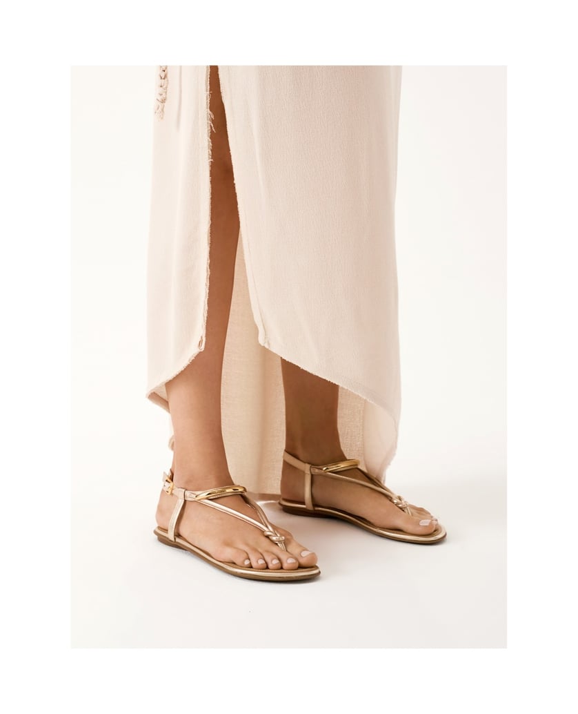 Kazar-Flache-Sandalen-aus-Leder-gold