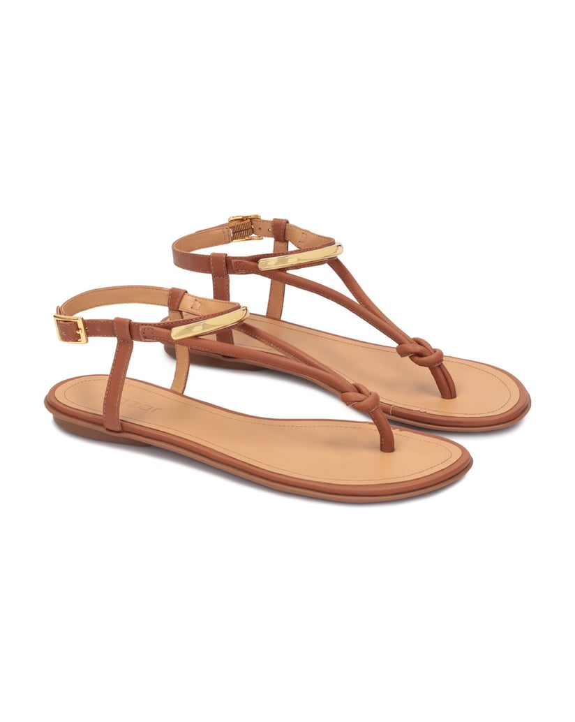 Kazar-Flache-braune-Leder-Sandalen-im-Flip-Flo-braun