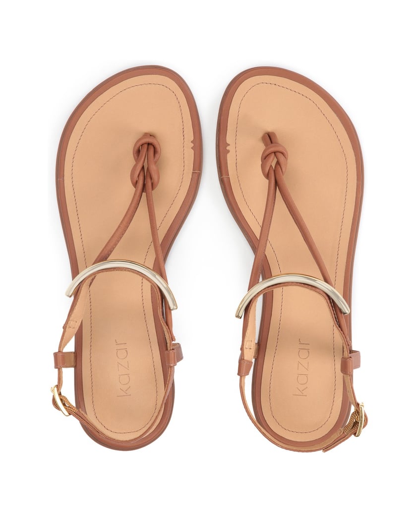 Kazar-Flache-braune-Leder-Sandalen-im-Flip-Flo-braun