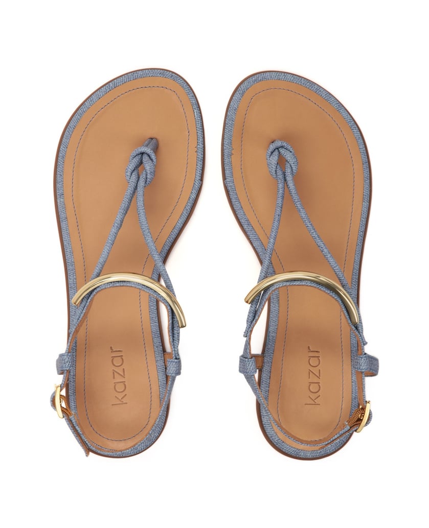 Kazar-Blaue-Sandalen-mit-flacher-Sohle