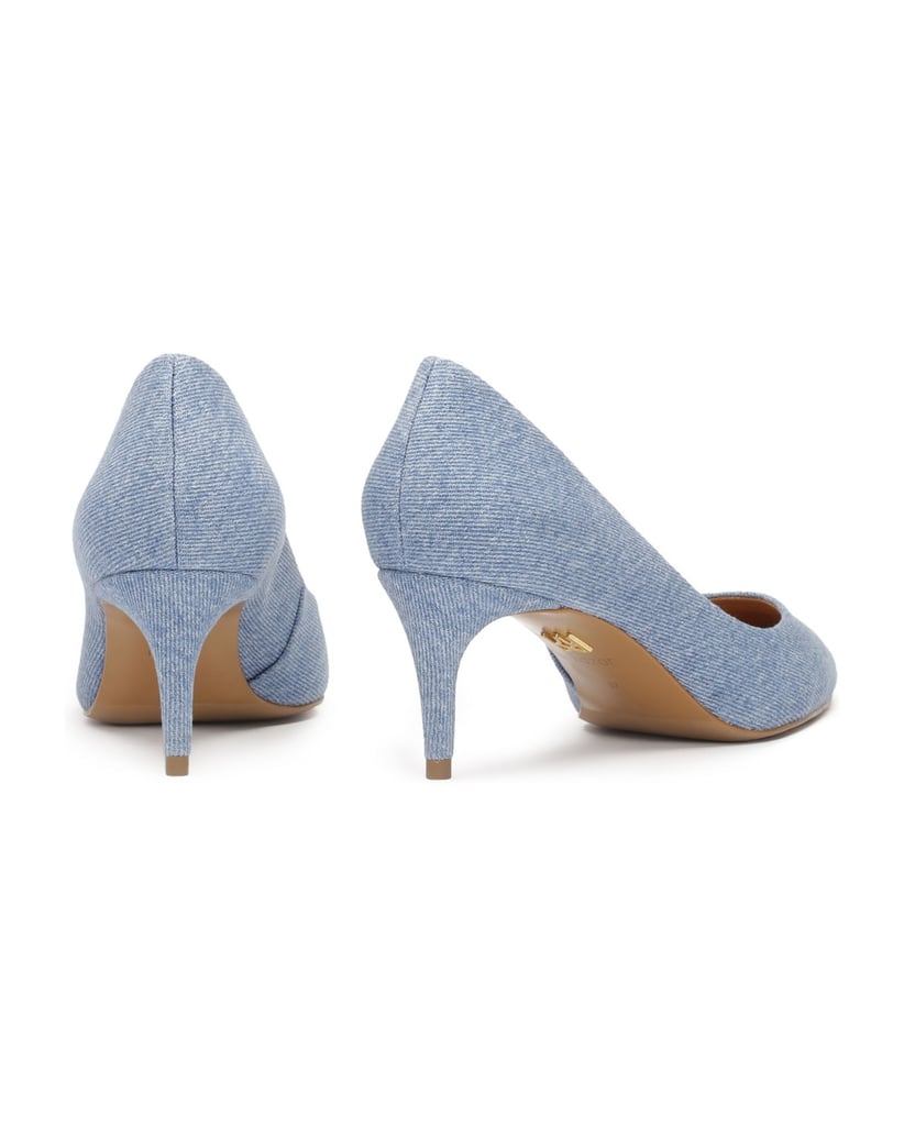 Kazar-Pumps-aus-blauem-Denim-Stoff-blau