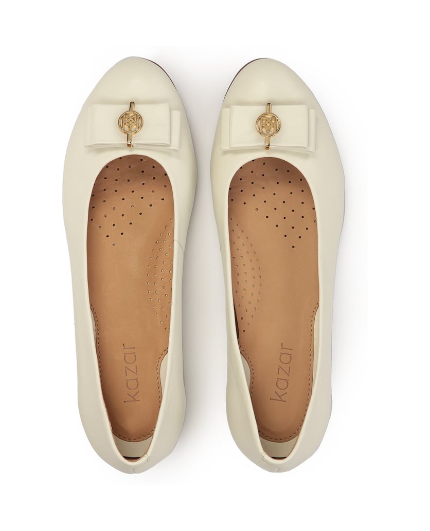 Kazar-Lederballerinas-mit-Komfort-Einlegesohle-weiss