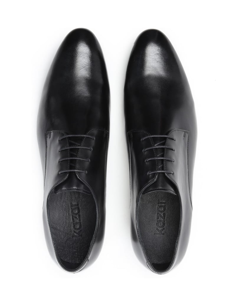 Kazar-Klassische-schwarze-Derby-Schuhe-aus-ech
