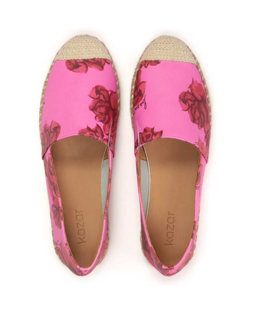 Kazar-Rosa-Espadrilles-aus-Leder-mit-Blumenmus