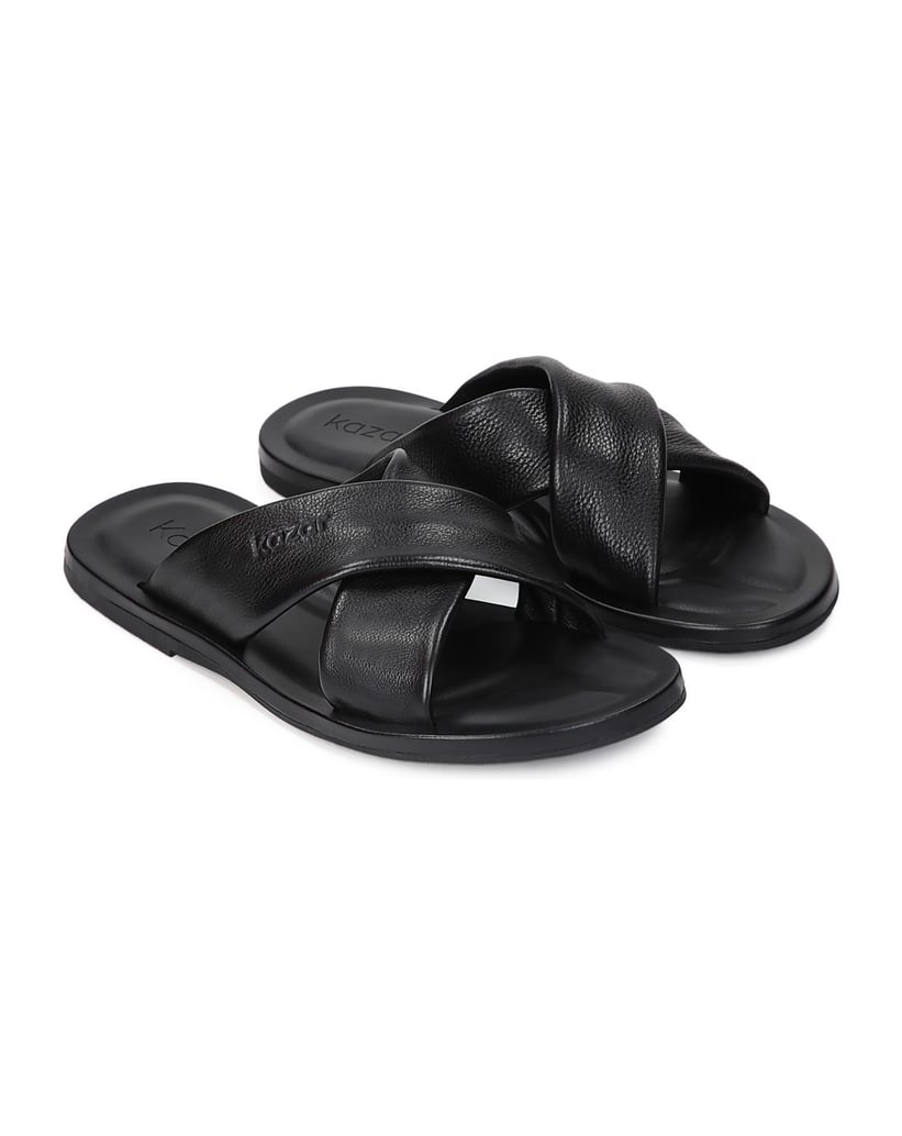 Kazar-Schwarze-Herren-Slides-mit-breitem-Rieme