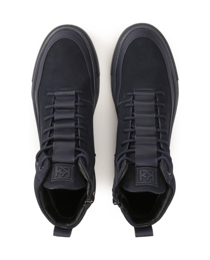 Kazar-Navy-blue-men's-sneakers-with-zipper-and-lacing-tmavá-modrá