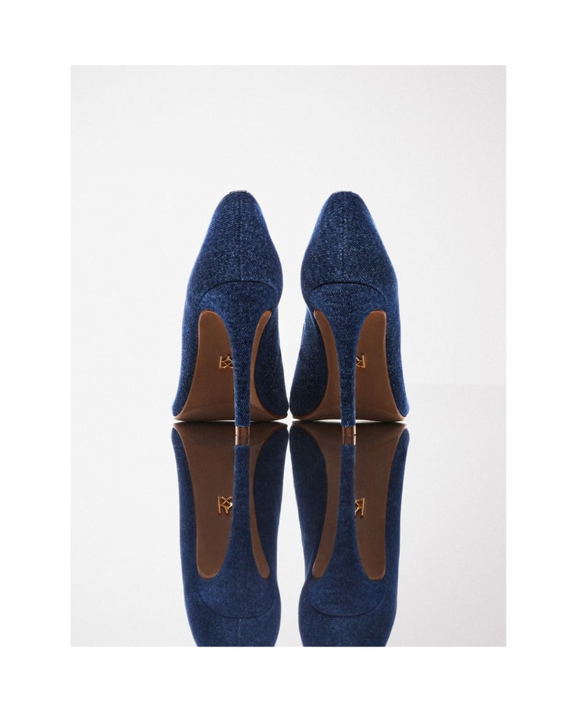 Kazar-Stiletto-Pumps-aus-Denim-Stoffimitat