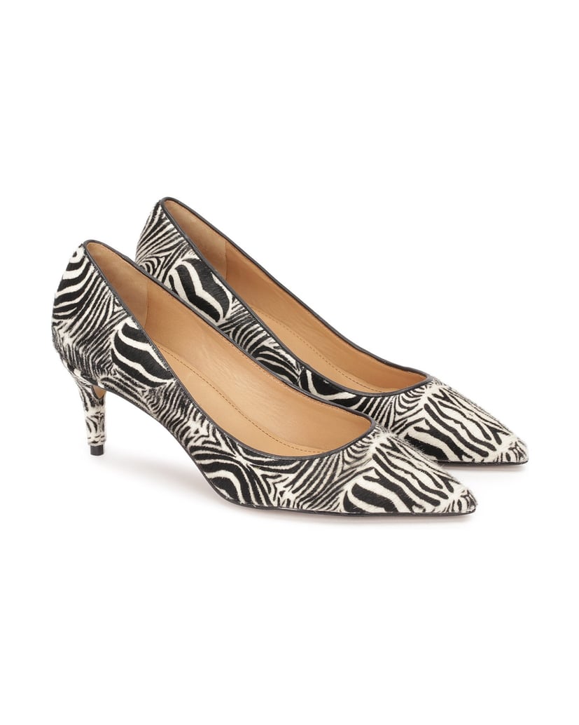 Kazar-Schwarze-und-weiße-Pumps-mit-Zebramuster