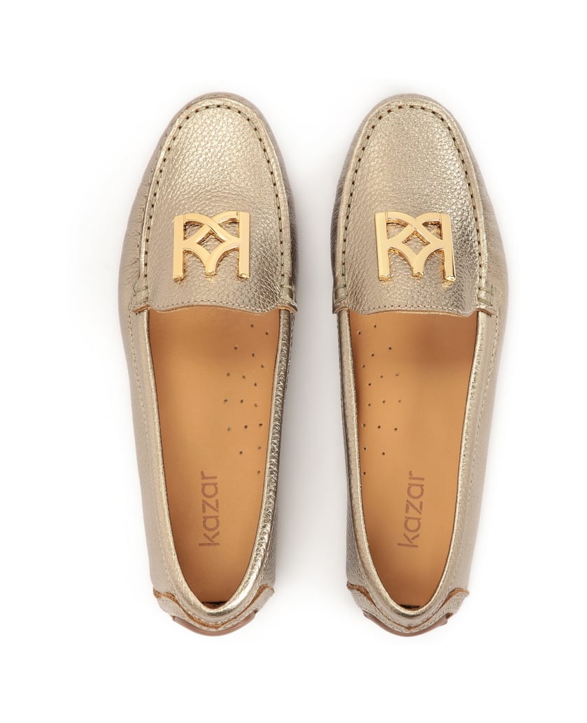 Kazar-Goldene-Mokassins-auf-bequemer-Sohle-gold