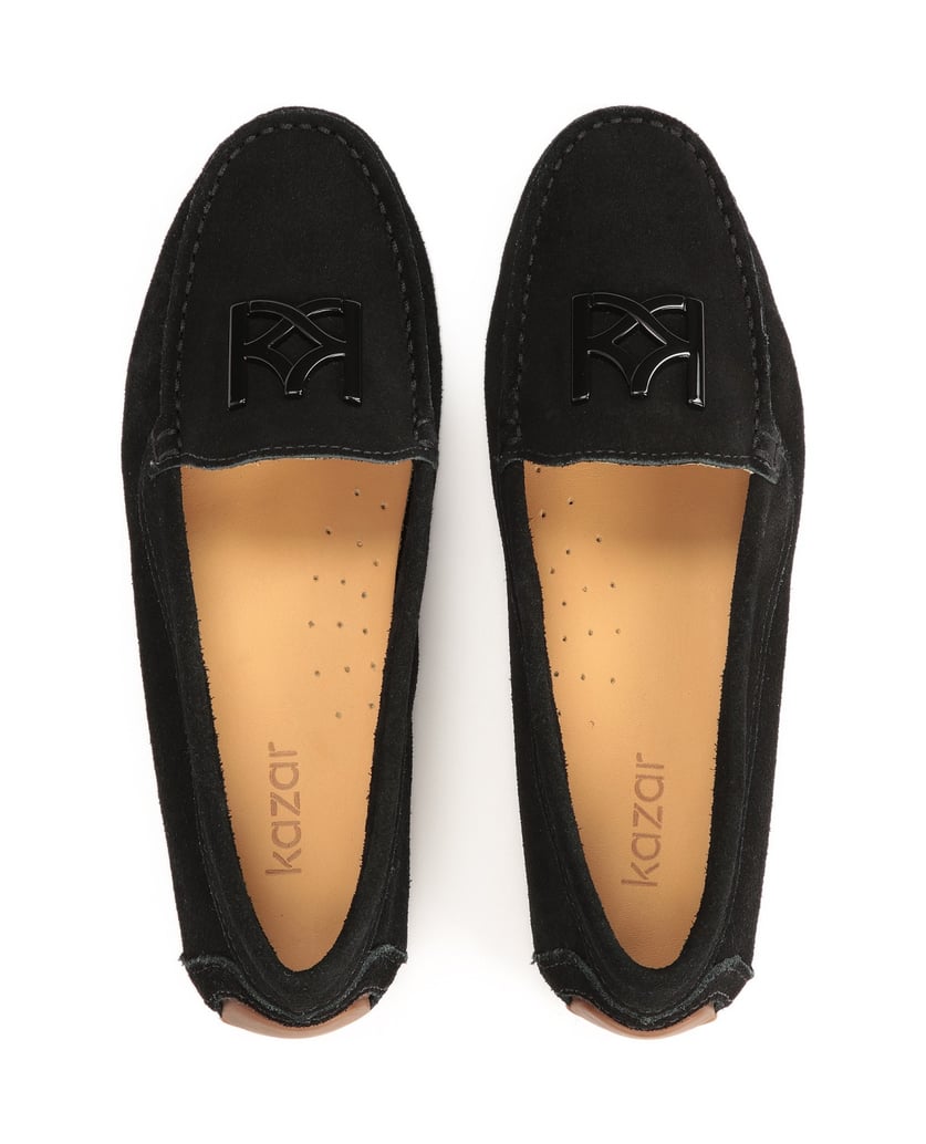 Kazar-Comfortable-suede-moccasins-in-black-color-černá