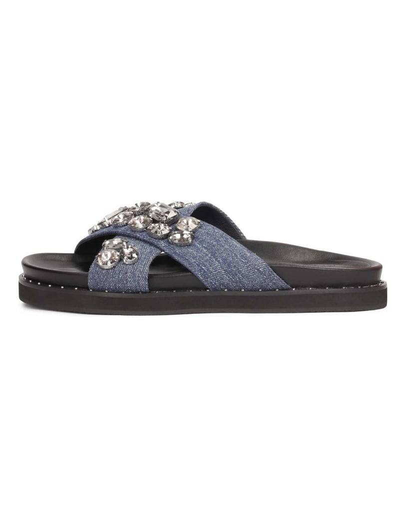 Kazar-Mit-Kristallen-verzierte-Denim-Slides