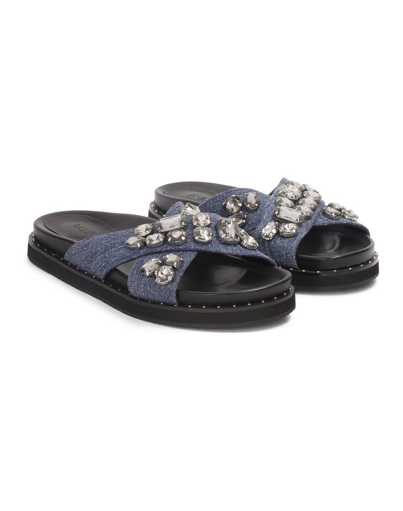 Kazar-Mit-Kristallen-verzierte-Denim-Slides