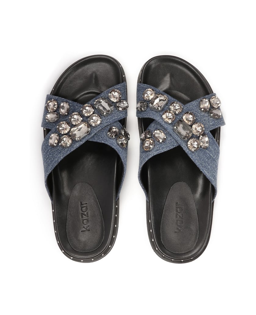 Kazar-Mit-Kristallen-verzierte-Denim-Slides