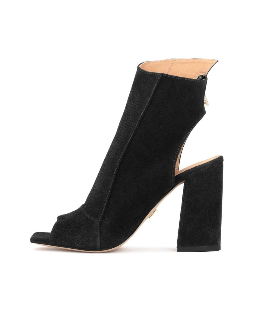 Kazar-Suede-booties-on-a-wide-heel-with-an-open-toe-and-heel-černá