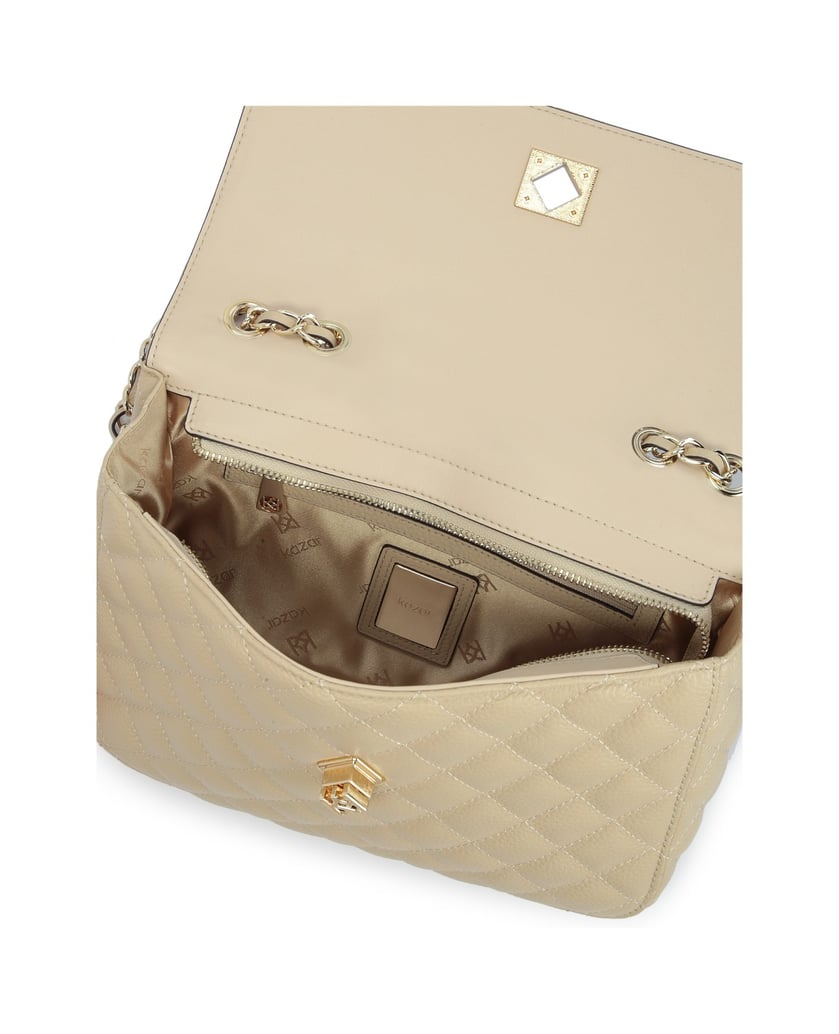 Kazar-Beige-leather-handbag-with-striking-quilted-pattern-béžová