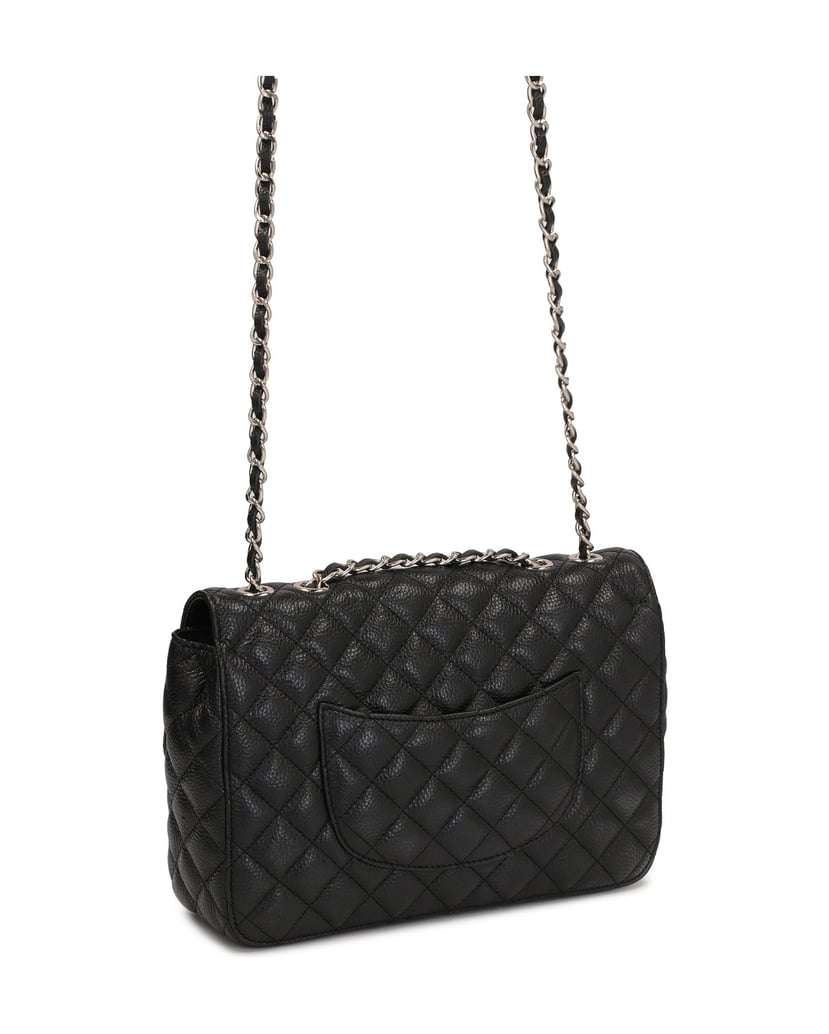 Kazar-Gesteppte-Tasche-mit-einer-Kette,-die-mi-schwarz