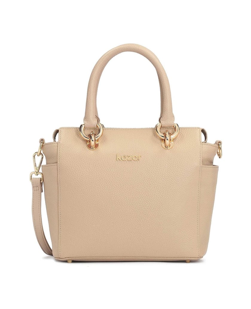 Kazar-Beige-Handtasche-mit-Griffen-und-Riemen