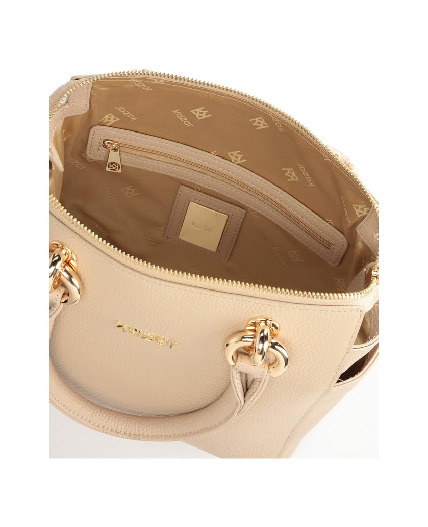 Kazar-Beige-Handtasche-mit-Griffen-und-Riemen
