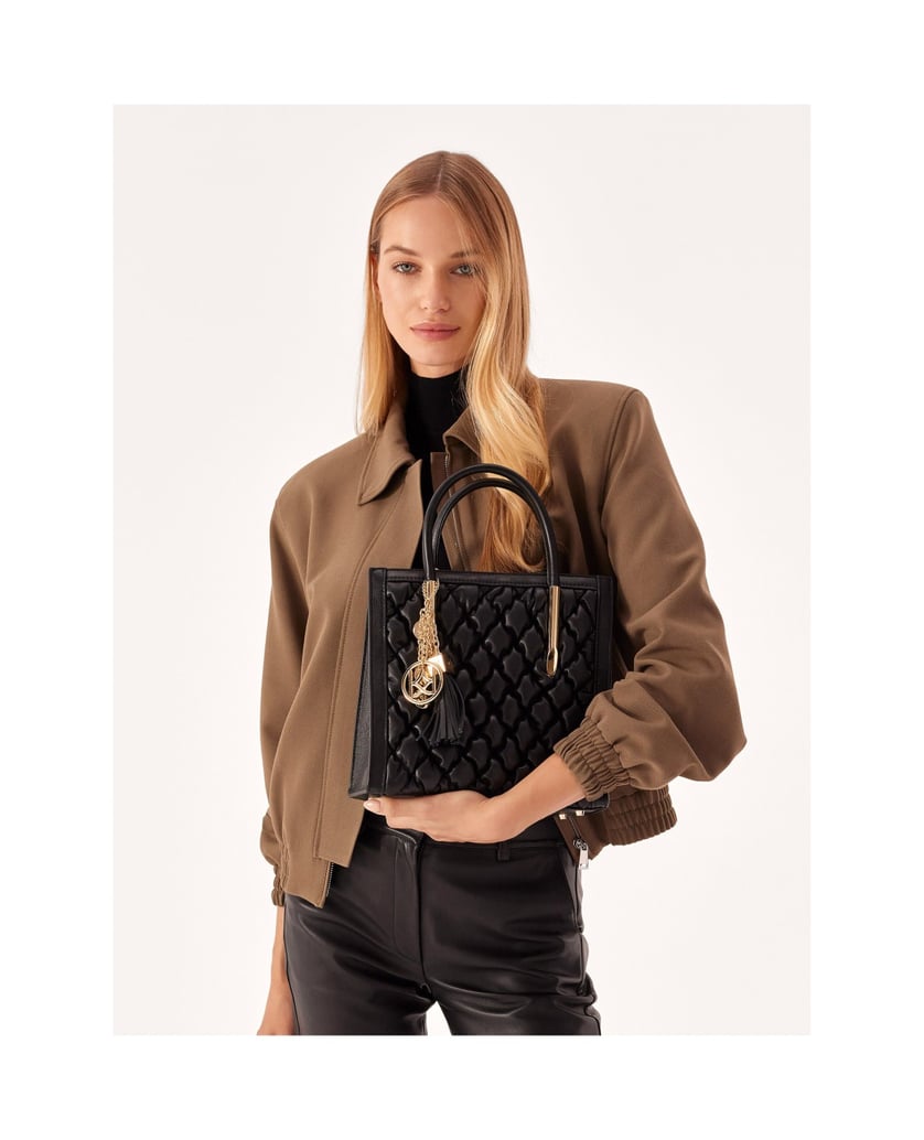 Kazar-Lederhandtasche-in-modischer-Steppung-mi