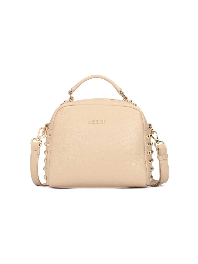 Kazar-Handtasche-aus-Leder-mit-Nieten-verziert