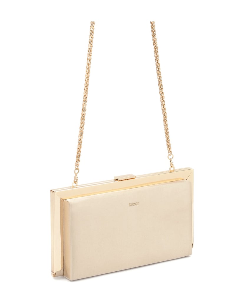 Kazar-Beigefarbene-Clutch-Bag-mit-Metallrahmen-beige