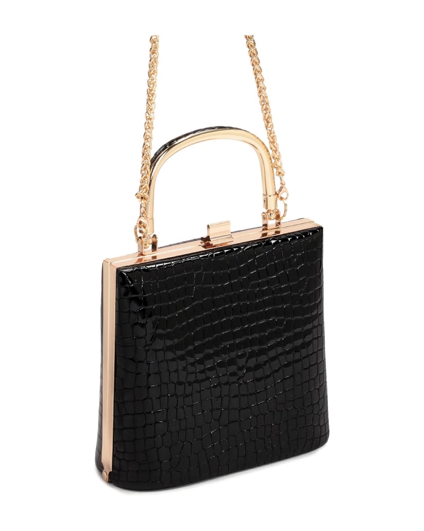 Kazar-Schwarze-Clutch-Tasche-aus-geprägtem-Led