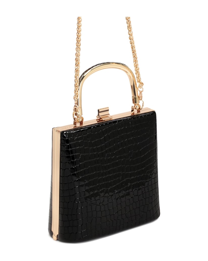 Kazar-Schwarze-Clutch-Tasche-aus-geprägtem-Led