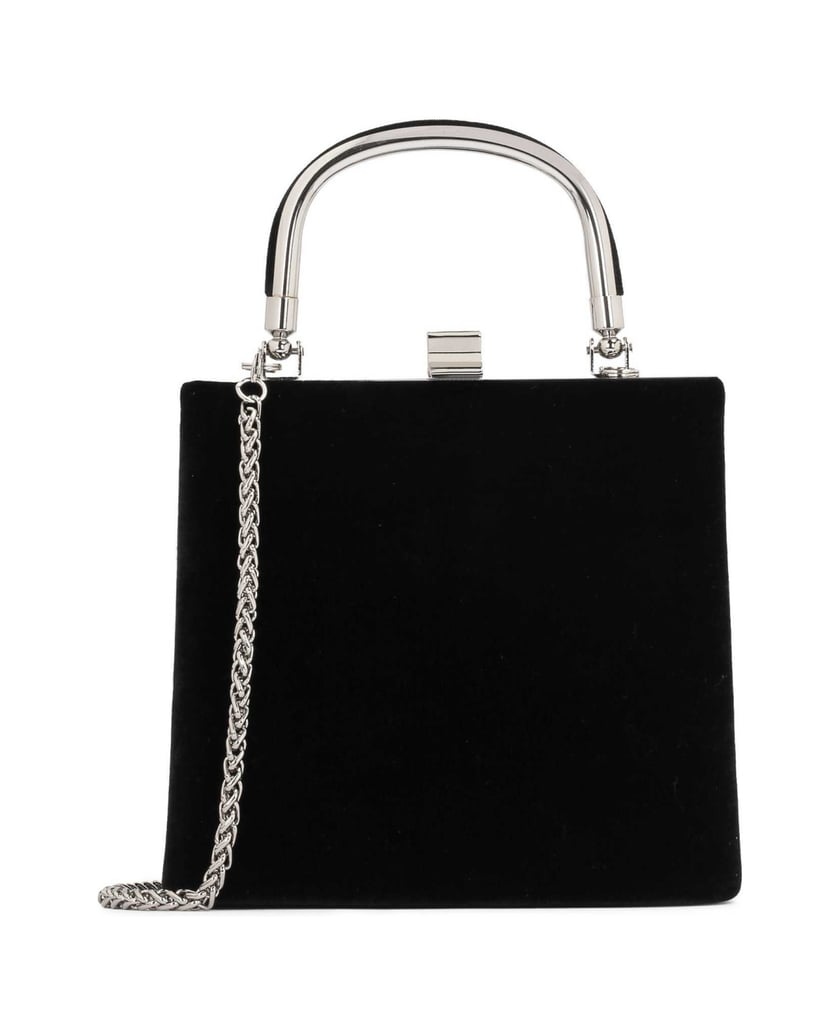 Kazar-Klassische-starre-Abendtasche-mit-Metall-schwarz