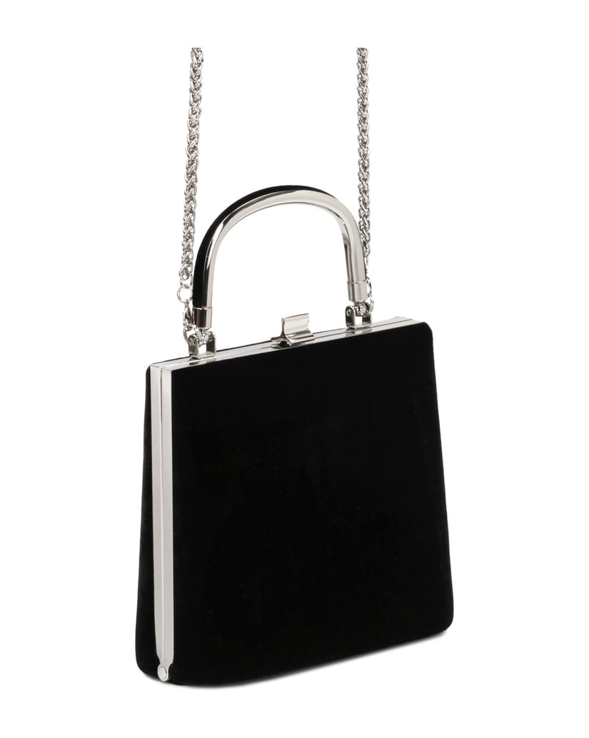 Kazar-Klassische-starre-Abendtasche-mit-Metall-schwarz