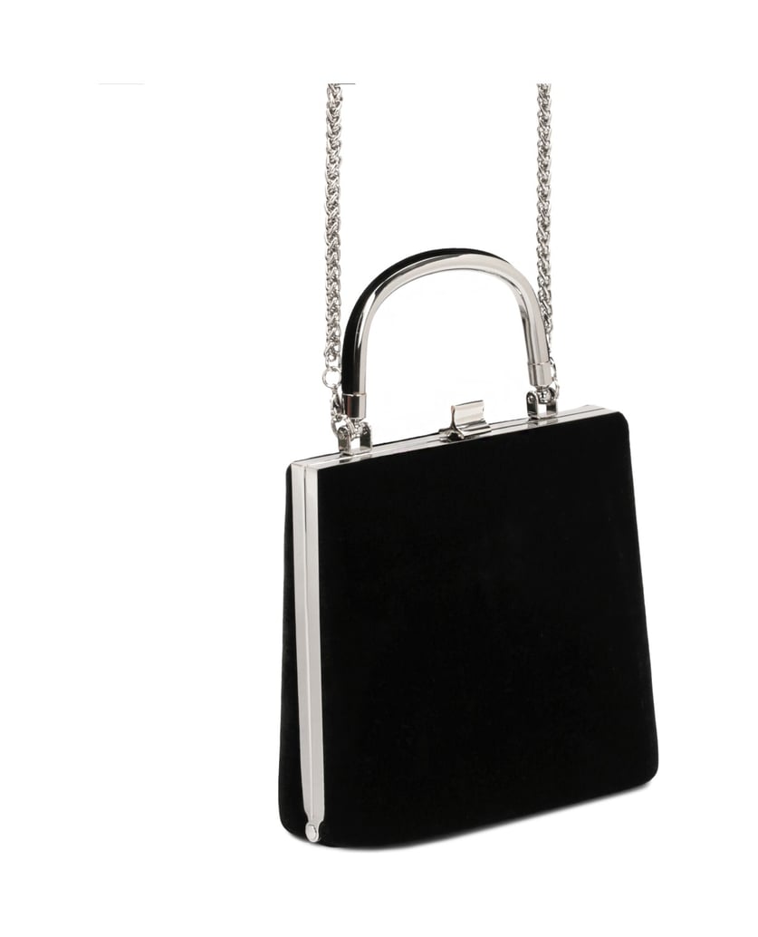 Kazar-Klassische-starre-Abendtasche-mit-Metall-schwarz