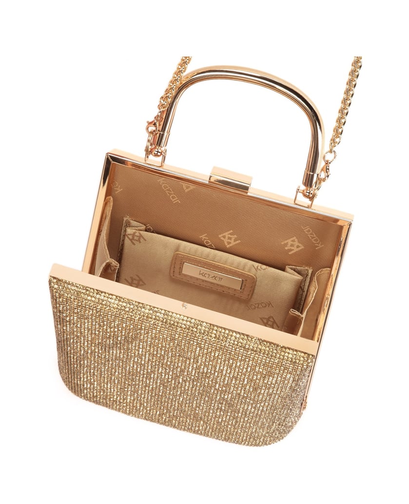Kazar-Glänzende-Abendtasche-mit-Henkel-gold
