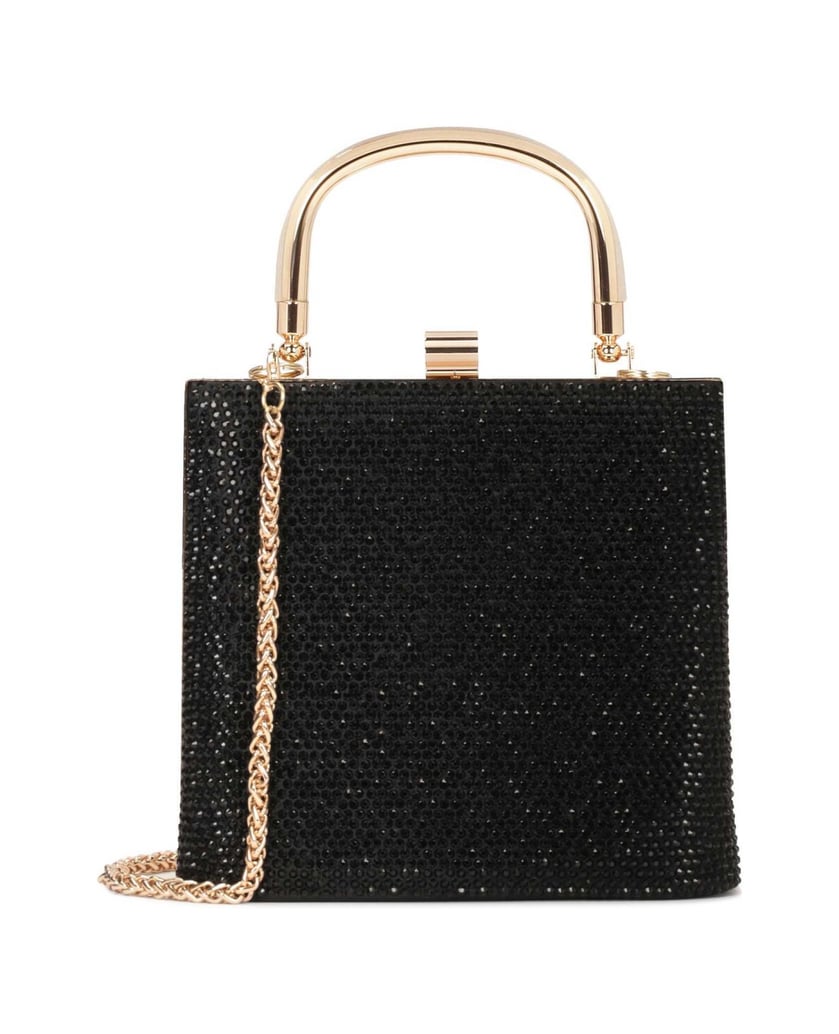 Kazar-Evening-bag-with-crystals-and-a-handle-černá