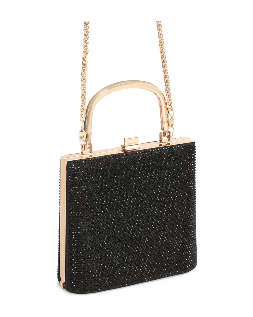 Kazar-Evening-bag-with-crystals-and-a-handle-černá