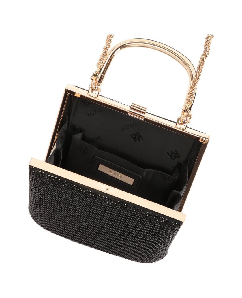 Kazar-Evening-bag-with-crystals-and-a-handle-černá