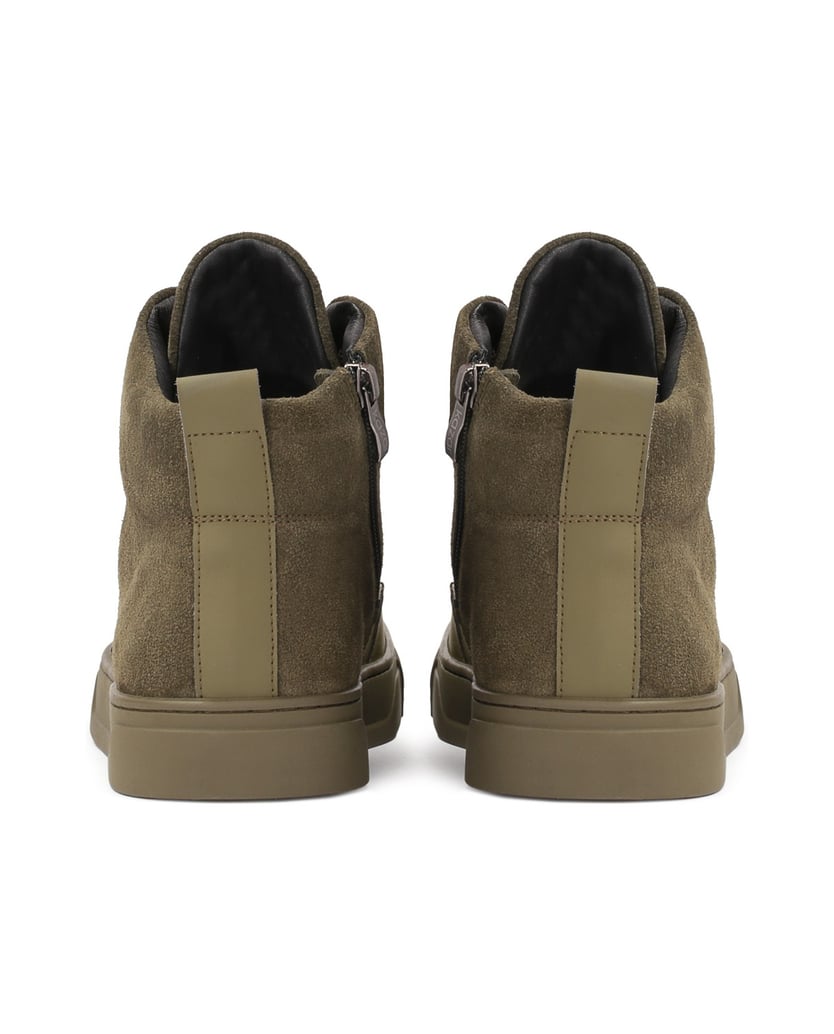 Kazar-Hohe-Herren-Sneaker-aus-zwei-Lederarten-grün