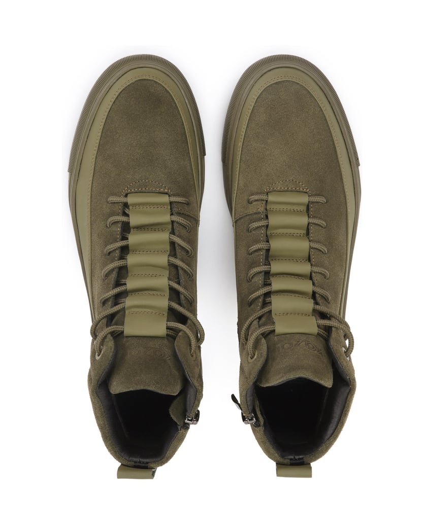 Kazar-Hohe-Herren-Sneaker-aus-zwei-Lederarten-grün